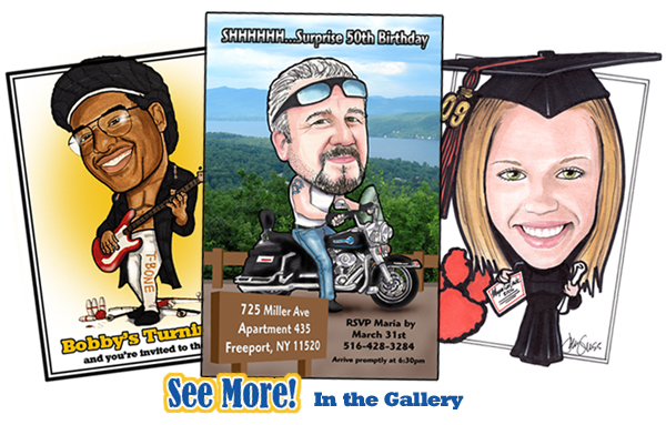 Caricature Invitations, etc
