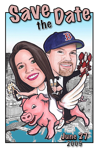 Save the Date Wedding Caricature